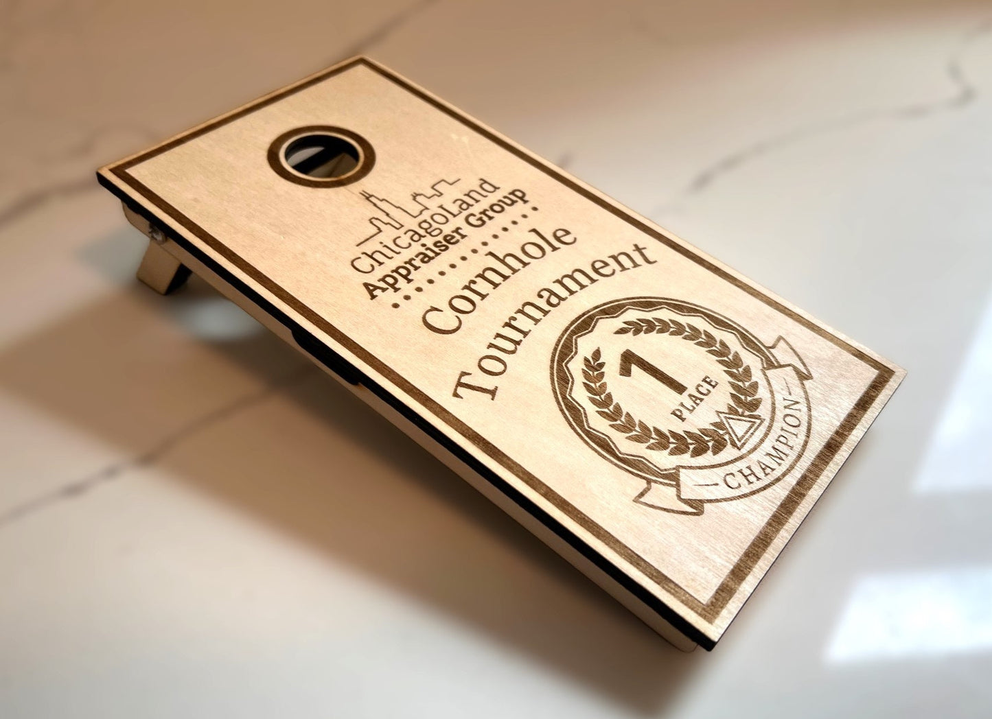 Miniature Cornhole Board Trophy - Perfect for Cornhole Champions!